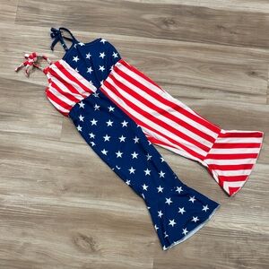 Patriotic Star and Stripe Kids Jumpsuit